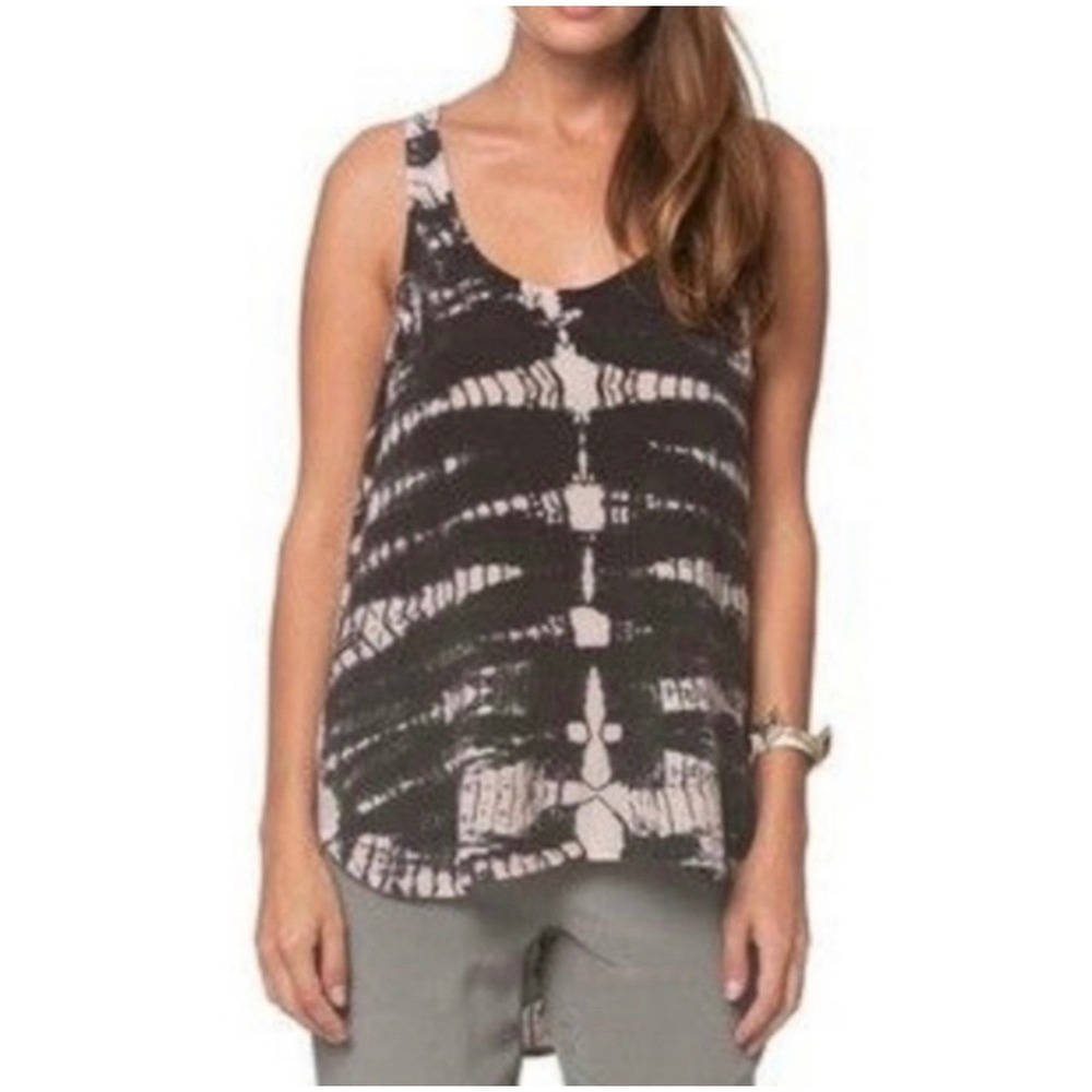 Gypsy05 Womens Tank Top XS Black Tie Dye 100%‎ Silk Racerback Boho Hippie  Indie